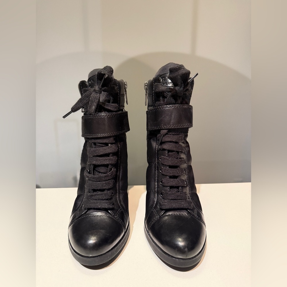Prada Heeled Combat Boots